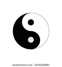 Símbolo de equilíbrio e harmonia do ícone Yin Yang clássico. Conjunto vetorial de símbolos yin e yang em preto e branco. Ilustração vetorial
