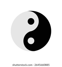 Símbolo de equilíbrio e harmonia do ícone Yin Yang clássico. Conjunto vetorial de símbolos yin e yang em preto e branco. Ilustração vetorial
