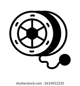 A classic yoyo toy icon used for tricks and play