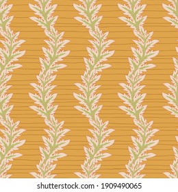 Classical Acanthus Leaves Stripes Vector Seamless Pattern
