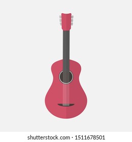 Classical acoustic guitar flat illustration