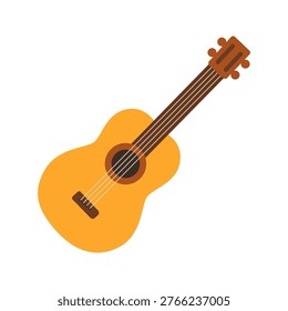 Classical acoustic guitar. Flat vector illustration of musical instrument for Mexican music and culture designs