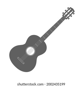 classical acoustic guitar icon isolated on white background