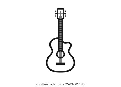 classical acoustic guitar icon line design