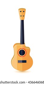 Classical acoustic guitar isolated on white background