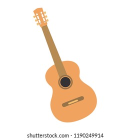 Classical acoustic guitar. Isolated silhouette classical guitar. Logo. Vector illustration. EPS 10.