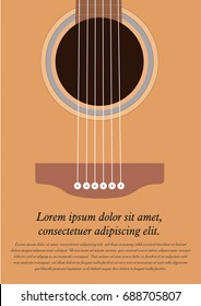 Classical acoustic guitar.. Musical string instrument collection. Vector illustration eps 8 in flat style. For your design and business.