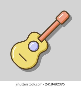 Classical acoustic guitar vector icon. Graph symbol for musical web site and apps design, logo, app, UI