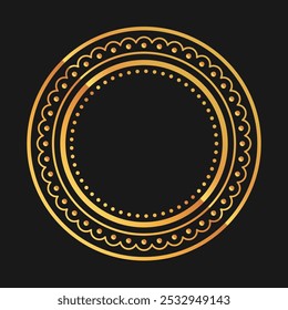 classical antique circular golden mandala design
