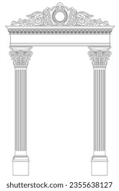 Classical arch with Greek Ionic columns