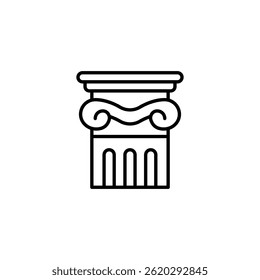Classical architectural column vector icon on white background line style
