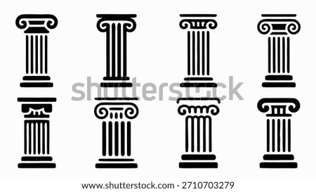 Classical Architectural Columns Icon Set