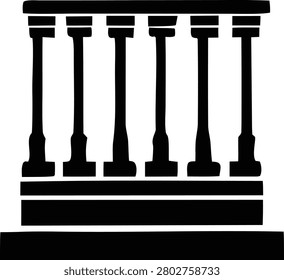 Classical architecture colonnade silhouette with row of columns designed as an elegant structural element for historical buildings architectural projects or design.