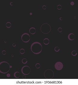 Tejidos ornamentales mínimos de Bagel negro violeta rosado negro. Ilustración de curvas de donut estrictas. Círculos De Arte Elegantes De Luz Púrpura Tranquila Retro Ilustración De Arte. Fondo De Estilo Moderno, Redondo Y Oscuro Gris.