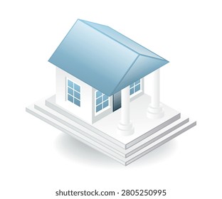 Classical Bank Building And Financial Institution Vector