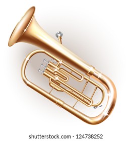 Classical Baritone horn / Euphonium tuba - Vector illustration