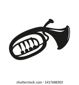 Classical baritone horn on the white background. Vector illustration.
