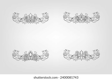 Classical Baroque Filigree Decoration Ornament Vintage Floral Border Style Antique Art Retro