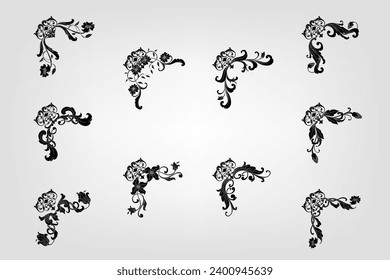 Classical Baroque Filigree Decoration Ornament Vintage Floral Border Style Antique Art Retro