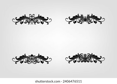 Classical Baroque Filigree Decoration Ornament Vintage Floral Border Style Antique Art Retro