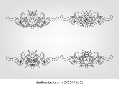 Classical Baroque Filigree Decoration Ornament Vintage Floral Border Style Antique Art Retro

Decorative corners and dividers. Ornamental curls border, royal ornaments and vintage filigree ornament