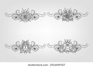 Classical Baroque Filigree Decoration Ornament Vintage Floral Border Style Antique Art Retro

Decorative corners and dividers. Ornamental curls border, royal ornaments and vintage filigree ornament