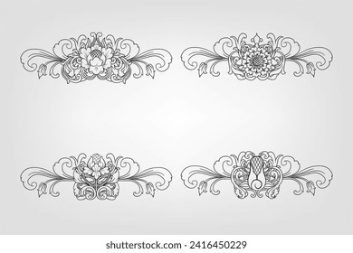 Classical Baroque Filigree Decoration Ornament Vintage Floral Border Style Antique Art Retro

Decorative corners and dividers. Ornamental curls border, royal ornaments and vintage filigree ornament