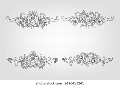 Classical Baroque Filigree Decoration Ornament Vintage Floral Border Style Antique Art Retro

Decorative corners and dividers. Ornamental curls border, royal ornaments and vintage filigree ornament
