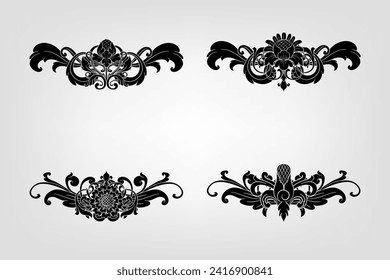 Classical Baroque Filigree Decoration Ornament Vintage Floral Border Style Antique Art Retro