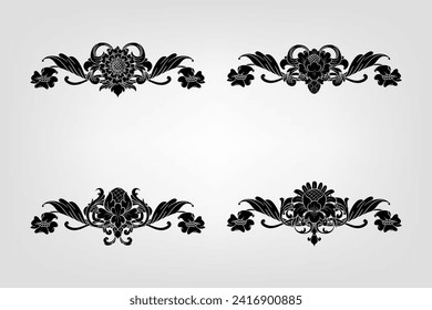 Classical Baroque Filigree Decoration Ornament Vintage Floral Border Style Antique Art Retro