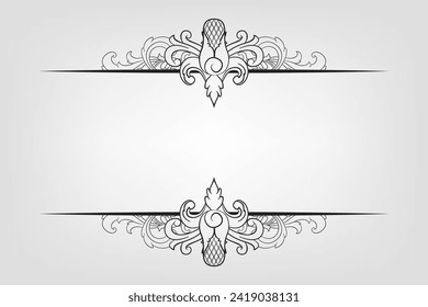 Classical Baroque Filigree Decoration Ornament Vintage Floral Border Style Antique Art Retro