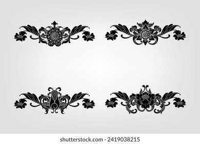Classical Baroque Filigree Decoration Ornament Vintage Floral Border Style Antique Art Retro