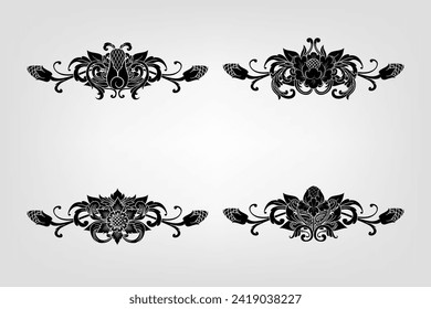 Classical Baroque Filigree Decoration Ornament Vintage Floral Border Style Antique Art Retro