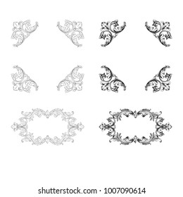 Classical baroque vector set of vintage elements for design. Decorative design element filigree calligraphy vector. You can use for wedding decoration of greeting card and laser cutting.
