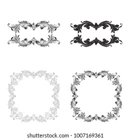 Classical baroque vector set of vintage elements for design. Decorative design element filigree calligraphy vector. You can use for wedding decoration of greeting card and laser cutting.