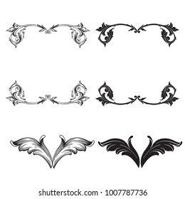 Classical baroque vector set of vintage elements for design. Decorative design element filigree calligraphy vector. You can use for wedding decoration of greeting card and laser cutting.