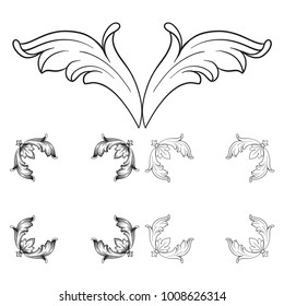 Classical baroque vector set of vintage elements for design. Decorative design element filigree calligraphy vector. You can use for wedding decoration of greeting card and laser cutting.