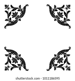 Classical baroque vector set of vintage elements for design. Decorative design element filigree calligraphy vector. You can use for wedding decoration of greeting card and laser cutting.
