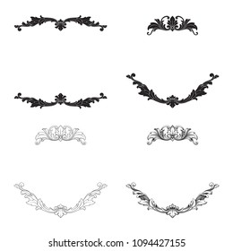 Classical baroque vector set of vintage elements for design. Decorative design element filigree calligraphy vector. You can use for wedding decoration of greeting card and laser cutting.