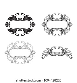 Classical baroque vector set of vintage elements for design. Decorative design element filigree calligraphy vector. You can use for wedding decoration of greeting card and laser cutting.