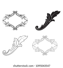 Classical baroque vector set of vintage elements for design. Decorative design element filigree calligraphy vector. You can use for wedding decoration of greeting card and laser cutting.