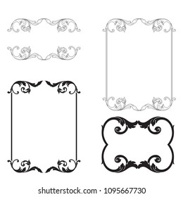 Classical baroque vector set of vintage elements for design. Decorative design element filigree calligraphy vector. You can use for wedding decoration of greeting card and laser cutting.