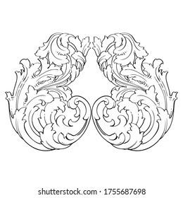 Classical baroque vector set of vintage elements for design. Decorative design element filigree calligraphy vector. You can use for wedding decoration of greeting card and laser cutting.