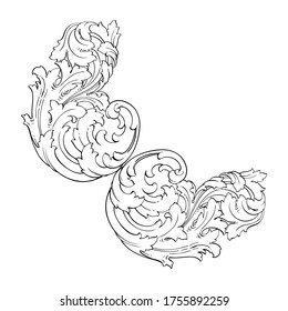 Classical baroque vector set of vintage elements for design. Decorative design element filigree calligraphy vector. You can use for wedding decoration of greeting card and laser cutting.