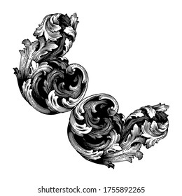 Classical baroque vector set of vintage elements for design. Decorative design element filigree calligraphy vector. You can use for wedding decoration of greeting card and laser cutting.