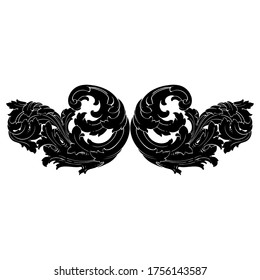 Classical baroque vector set of vintage elements for design. Decorative design element filigree calligraphy vector. You can use for wedding decoration of greeting card and laser cutting.