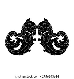 Classical baroque vector set of vintage elements for design. Decorative design element filigree calligraphy vector. You can use for wedding decoration of greeting card and laser cutting.