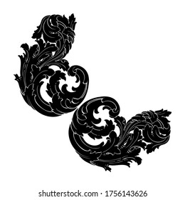 Classical baroque vector set of vintage elements for design. Decorative design element filigree calligraphy vector. You can use for wedding decoration of greeting card and laser cutting.