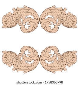 Classical baroque vector set of vintage elements for design. Decorative design element filigree calligraphy vector. You can use for wedding decoration of greeting card and laser cutting.