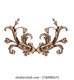 Classical baroque vector set of vintage elements for design. Decorative design element filigree calligraphy vector. You can use for wedding decoration of greeting card and laser cutting.